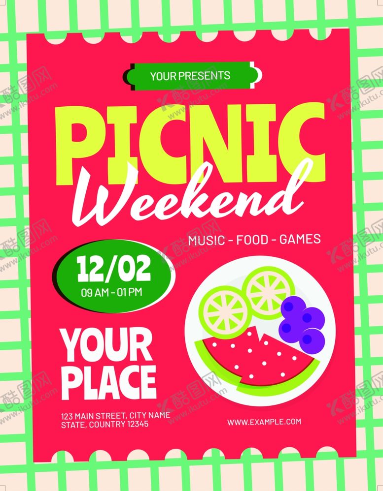 编号：56634504171810247046【酷图网】源文件下载-周末野餐活动宣传海报