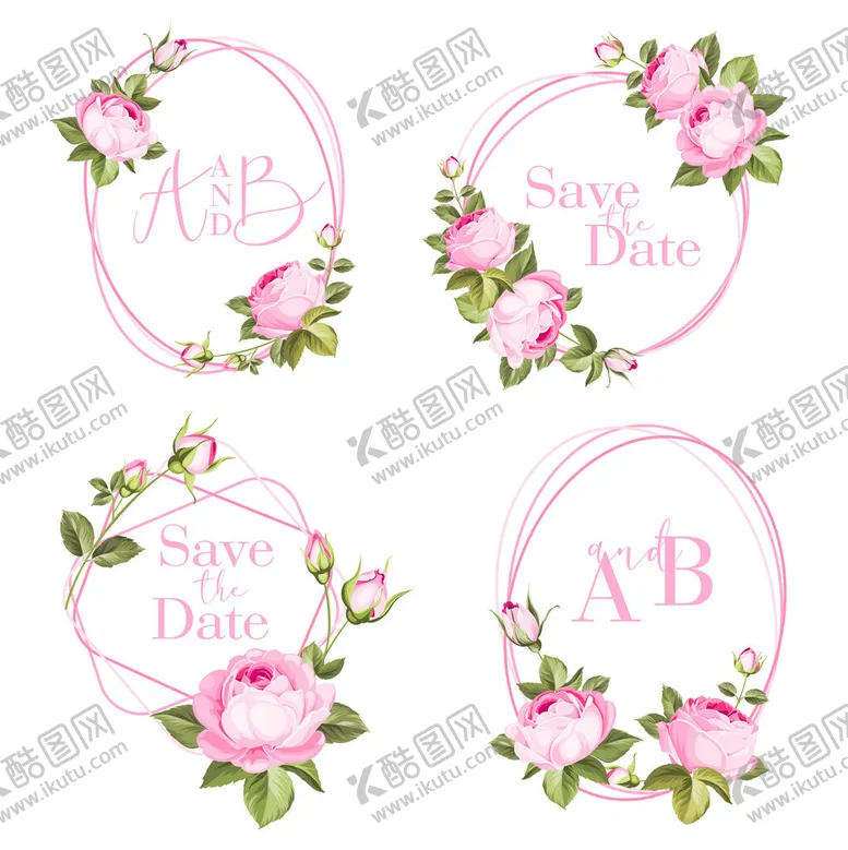 编号：88674404021944149429【酷图网】源文件下载-玫瑰装饰婚礼字母标识