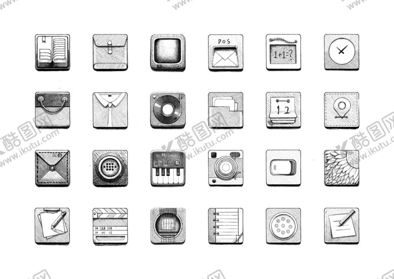 编号：28076809241425223348【酷图网】源文件下载-手机图标手绘