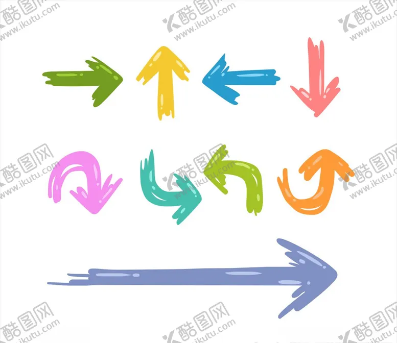 编号：71629207031129466399【酷图网】源文件下载-矢量彩色箭头