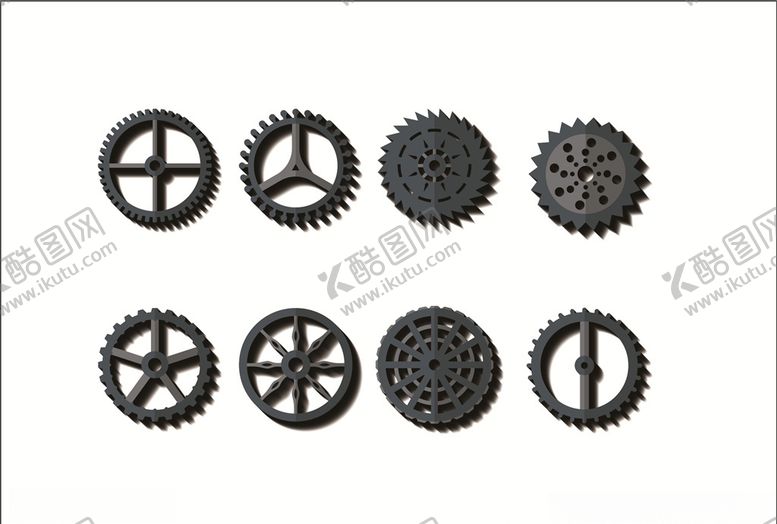 编号：85153809202027559743【酷图网】源文件下载-手绘机械齿轮剪影设计元素