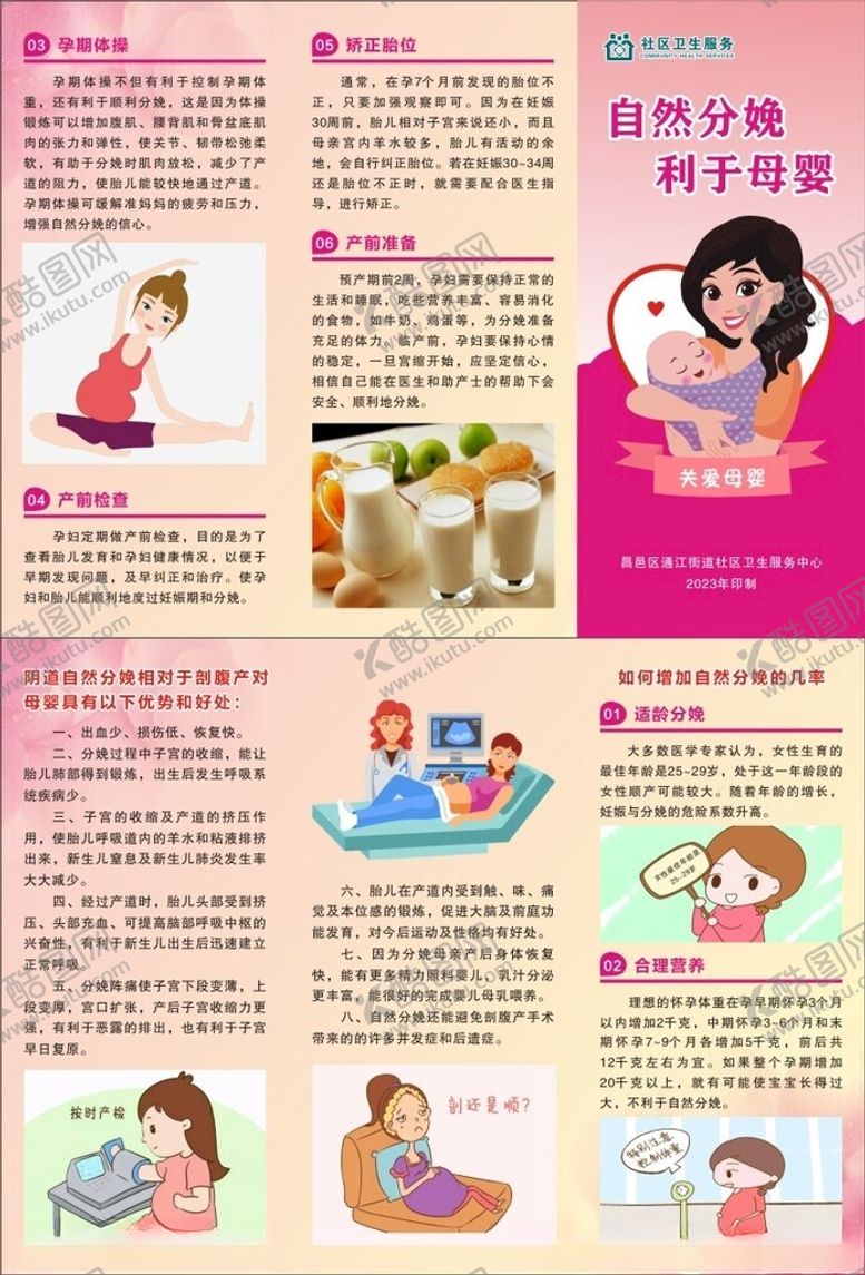 编号：59461004021518093290【酷图网】源文件下载-自然分娩三折页