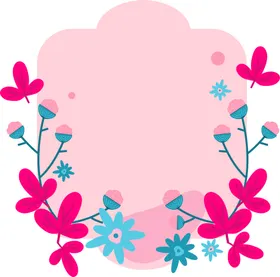 花朵标签免抠图边框环留言框png