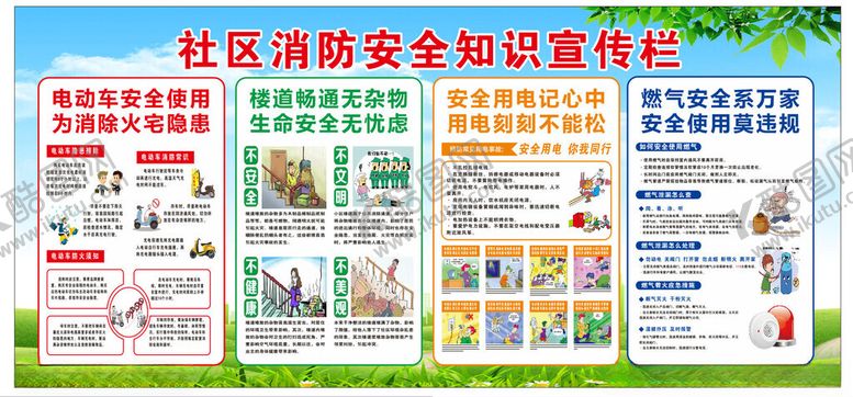 编号：21268104051559529863【酷图网】源文件下载-社区电动车楼道用电燃气安全合