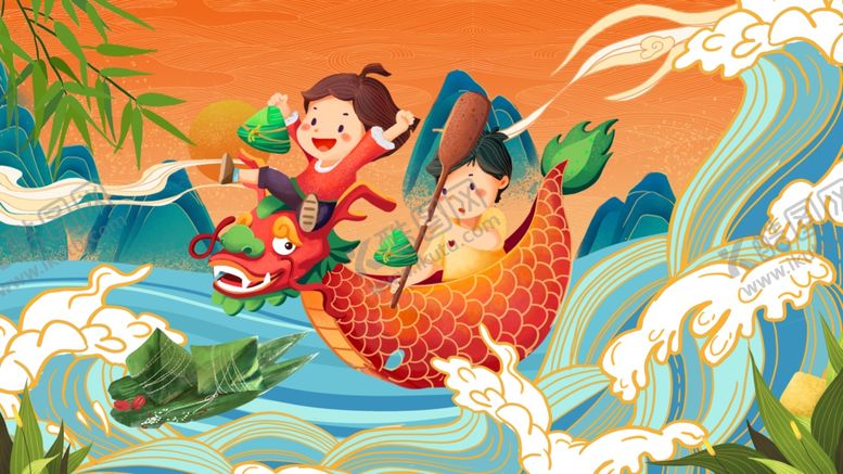 编号：73256809230814525592【酷图网】源文件下载-端午节划龙舟