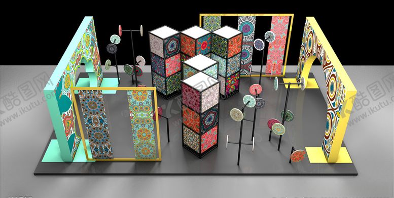 编号：53417310220400426447【酷图网】源文件下载-国潮花纹场景