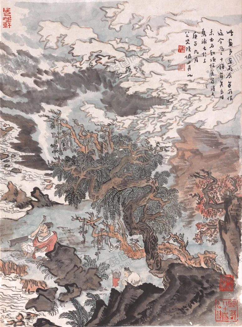 编号：60632707012035083563【酷图网】源文件下载-水墨山水国画风景