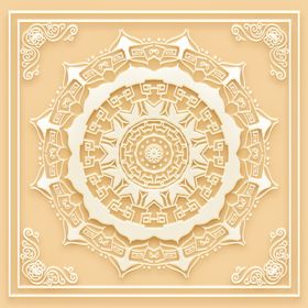 吊顶天花玉雕八边形图腾