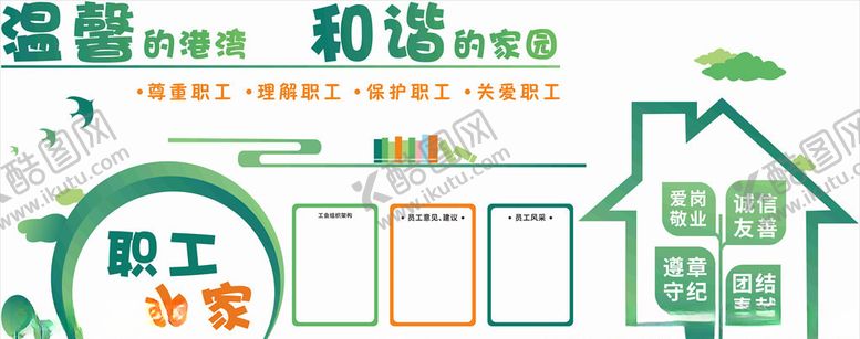 编号：29407610100334381944【酷图网】源文件下载-工会职工文化墙