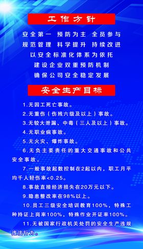 安全生产六零目标