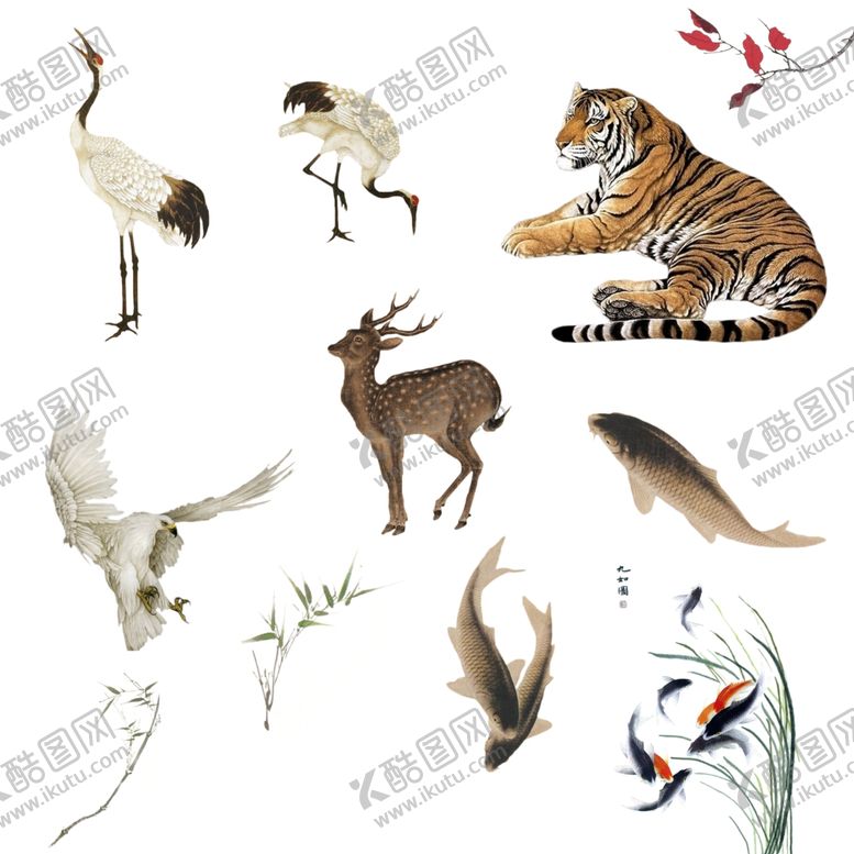编号：50370107121059345765【酷图网】源文件下载-国画动物