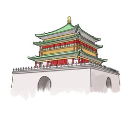 手绘钟楼