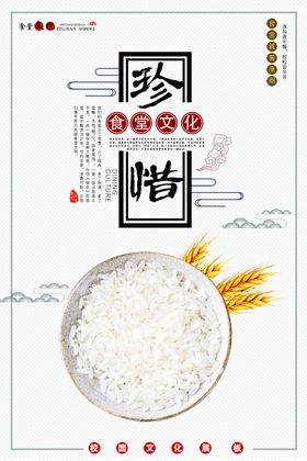 食堂海报勤俭节约学校节约粮