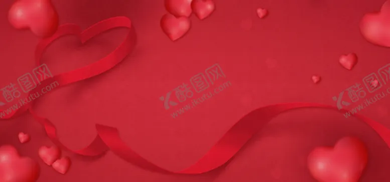 编号：59390506260541114817【酷图网】源文件下载-红色丝带桃心背景