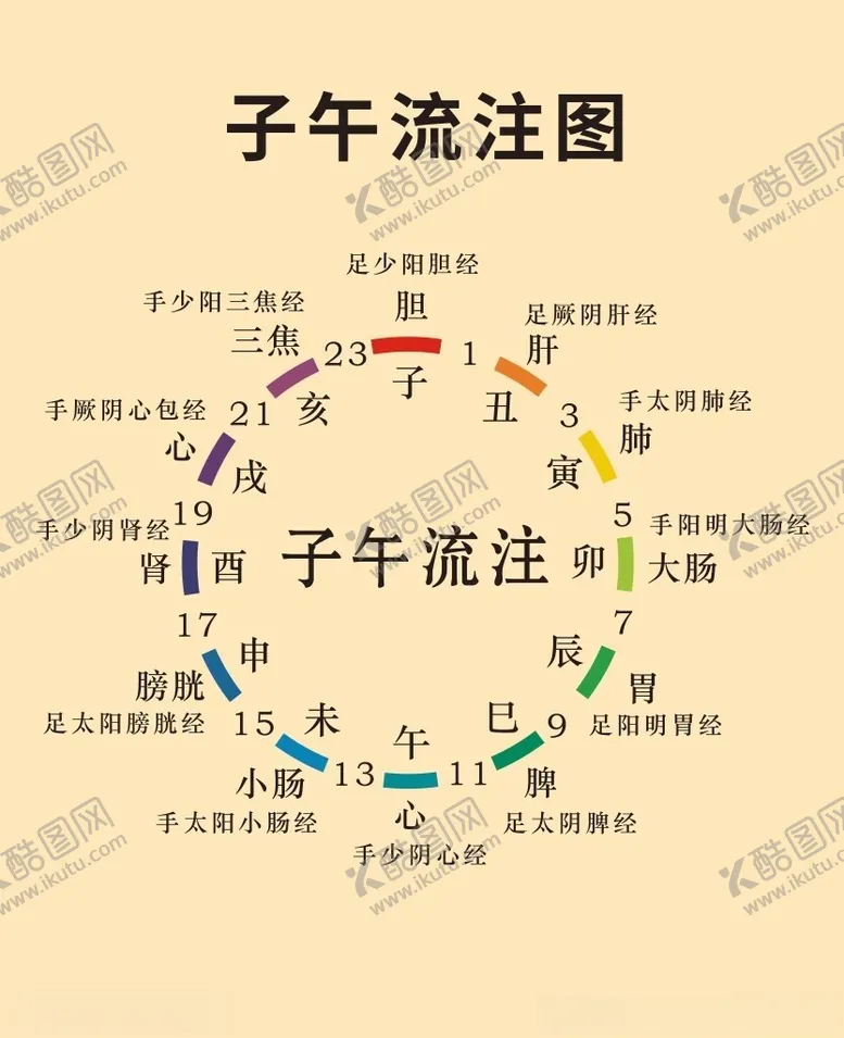 编号：42904402241013105679【酷图网】源文件下载-子午流注图