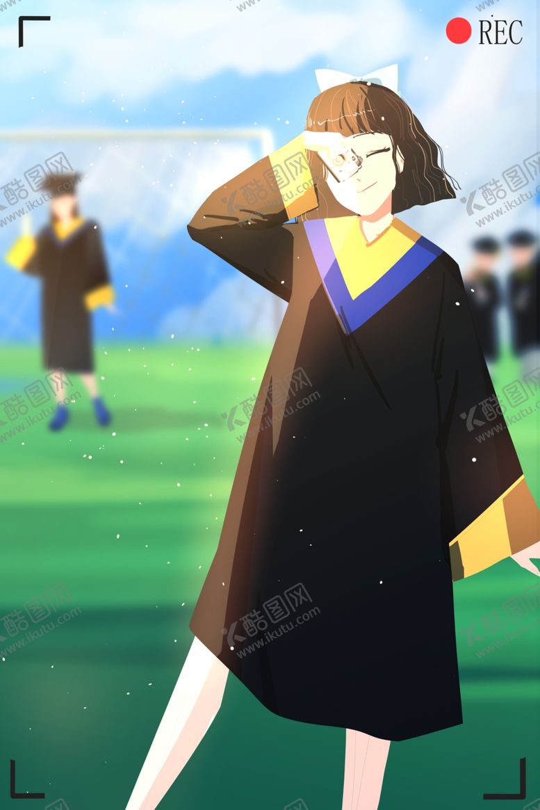 编号：78970206261607052139【酷图网】源文件下载-毕业季创意插画图片
