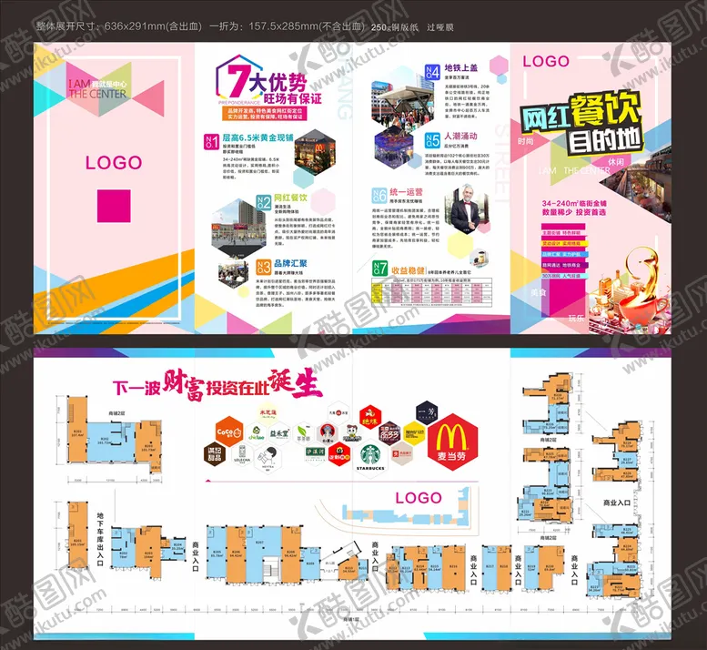 编号：58426909121917032061【酷图网】源文件下载-网红餐饮商铺折页海报