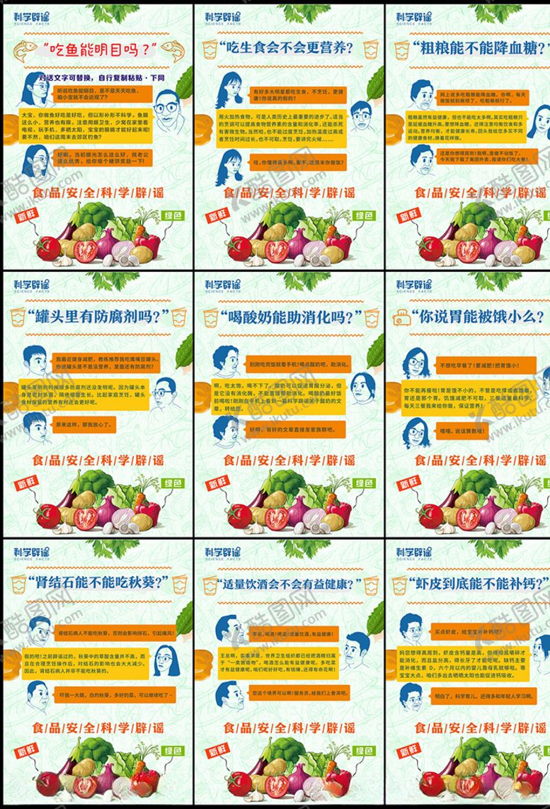 编号：58263909211003196355【酷图网】源文件下载-食品安全科学辟谣海报