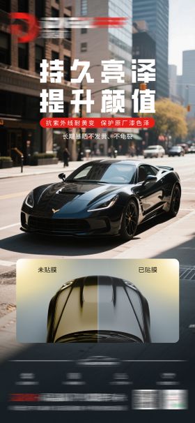 汽车维修美容隐形车衣海报展板