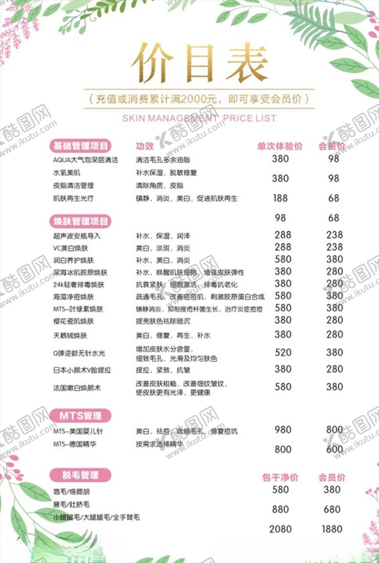 编号：68069810161811261171【酷图网】源文件下载-价目表