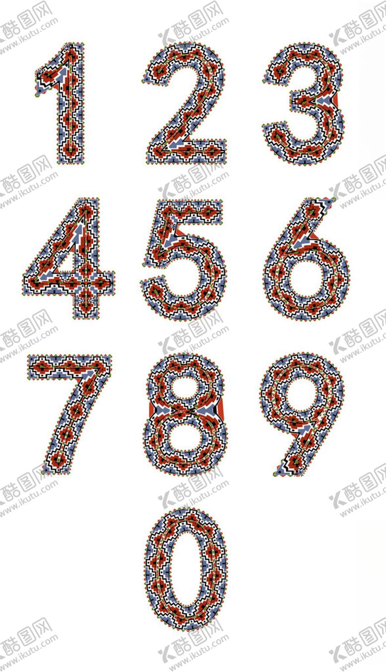 编号：28078601251419303960【酷图网】源文件下载-阿拉伯数字艺术字文字矢量