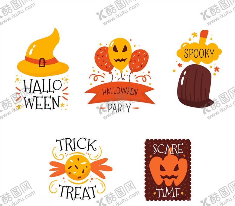 编号：84764910050112204967【酷图网】源文件下载-可爱万圣节标签