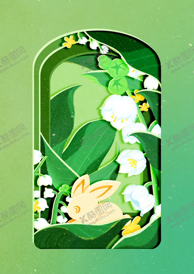 编号：29317510032115354089【酷图网】源文件下载-立夏花开兔
