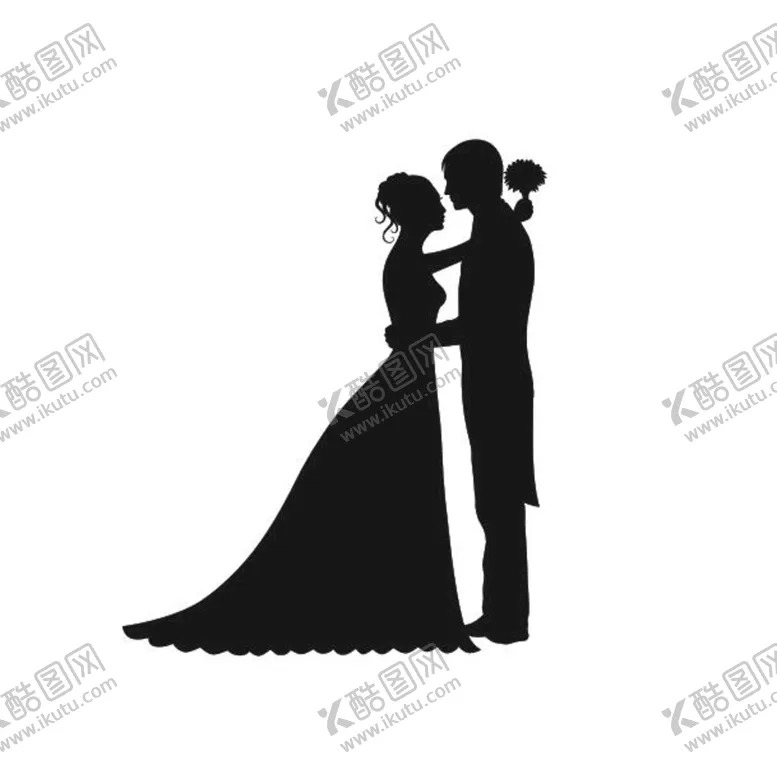 编号：80268902052320306113【酷图网】源文件下载-婚礼剪影矢量 