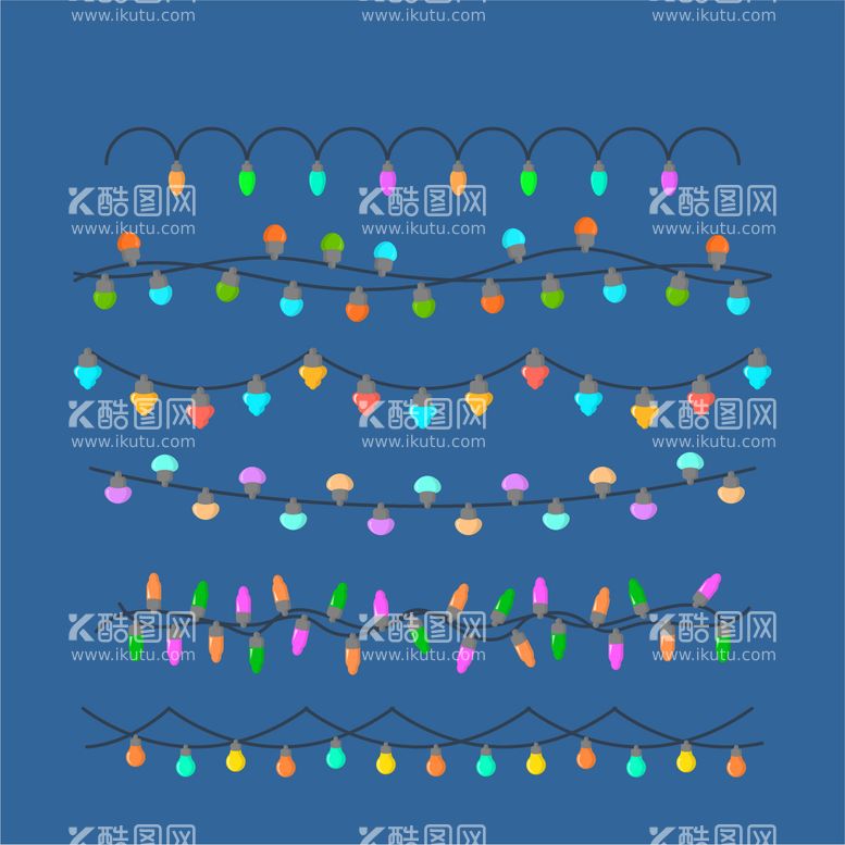 编号：65837110011130371753【酷图网】源文件下载-圣诞节彩灯 