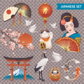 日本4月节日元素插画