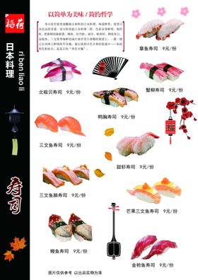 寿司菜单
