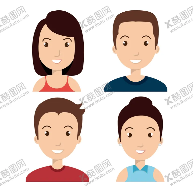 编号：25904502130127155011【酷图网】源文件下载-卡通人物头像 