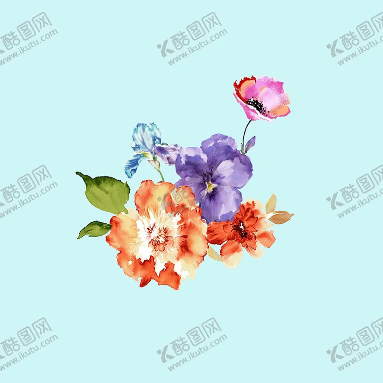 编号：38033810181404557294【酷图网】源文件下载-手绘水彩月季 