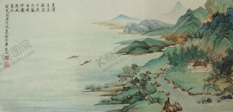 编号：80366101171847074595【酷图网】源文件下载-千里江山手绘图