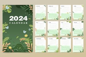 矢量2024年植物系列新年日历