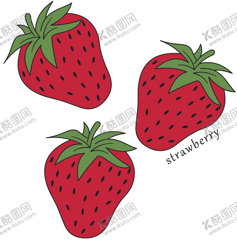 编号：63075010180753132249【酷图网】源文件下载-草莓三个草莓