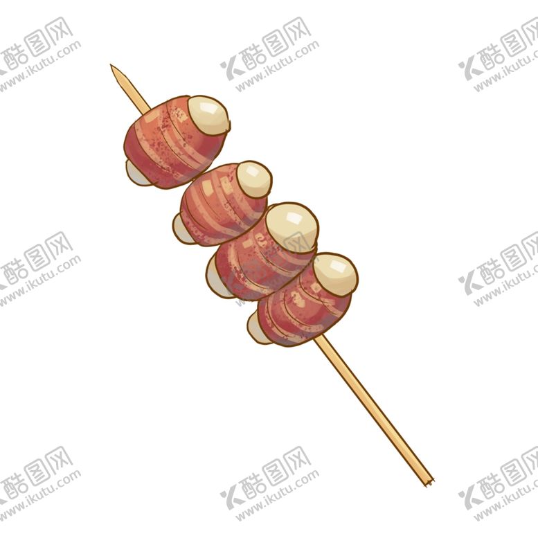 编号：36623101130504345623【酷图网】源文件下载-烤串烧烤卡通插画  