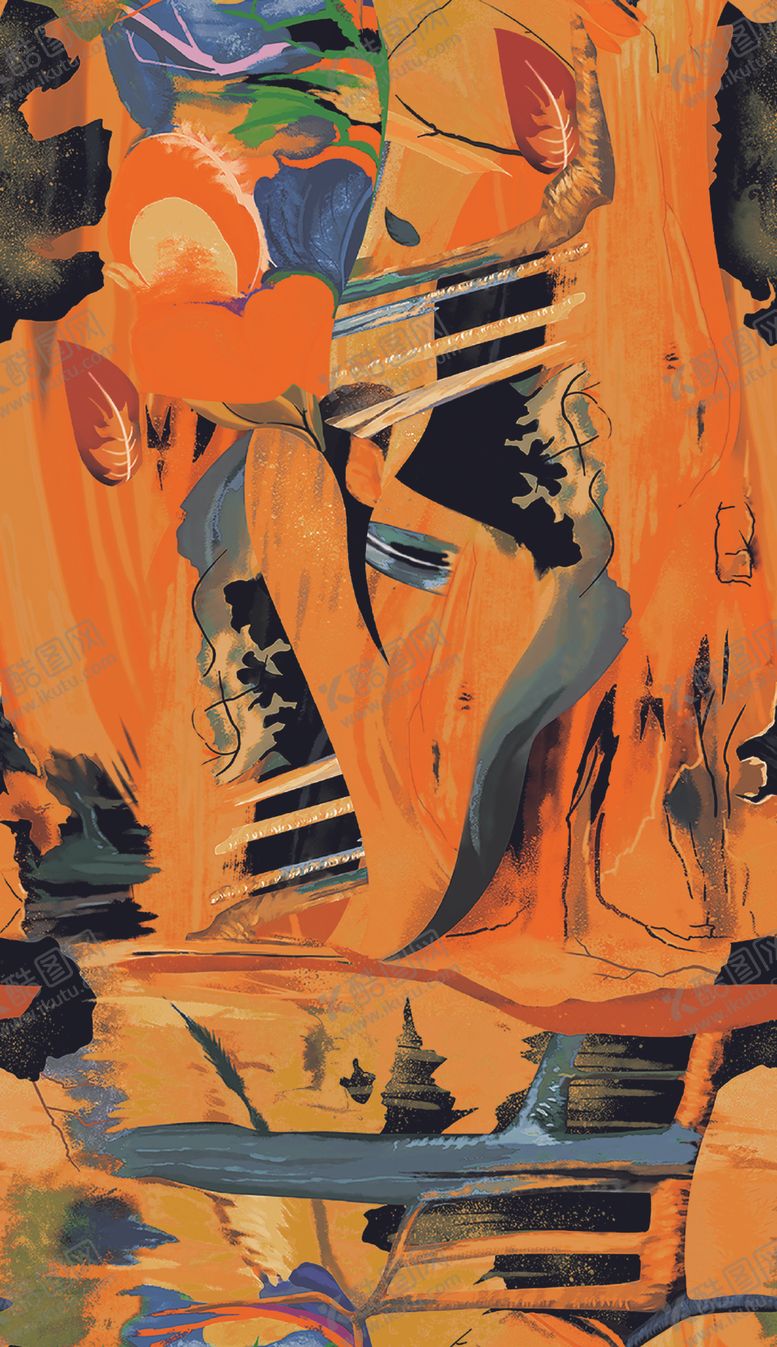 编号：84167410162129186211【酷图网】源文件下载-抽象色彩艺术画作