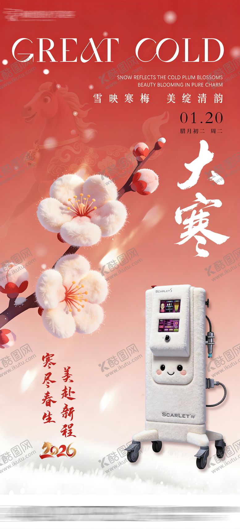 编号：93549401210205578605【酷图网】源文件下载-医美大寒节气海报