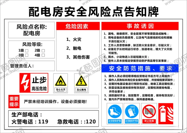编号：59980102141502463698【酷图网】源文件下载-配电房告知牌