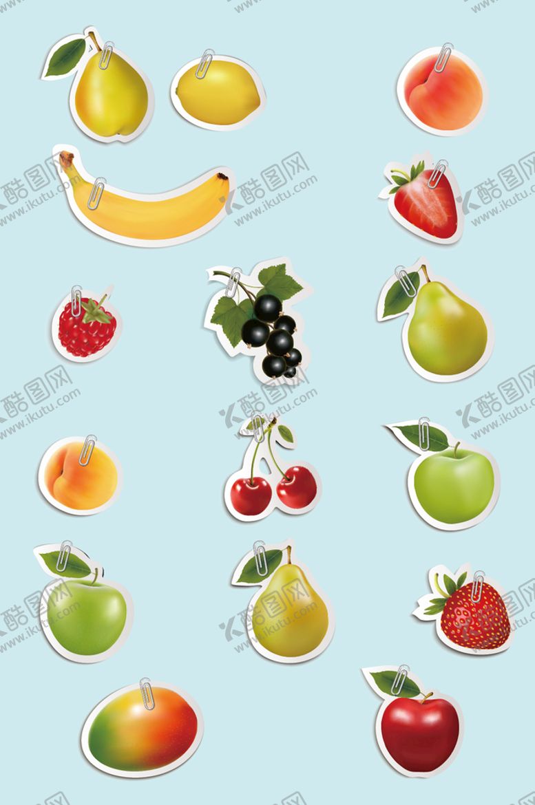 编号：01395409122315470312【酷图网】源文件下载-矢量手绘水果元素