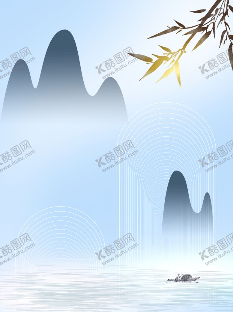 编号：52784109140442047034【酷图网】源文件下载-山水背景图千里江山图国画