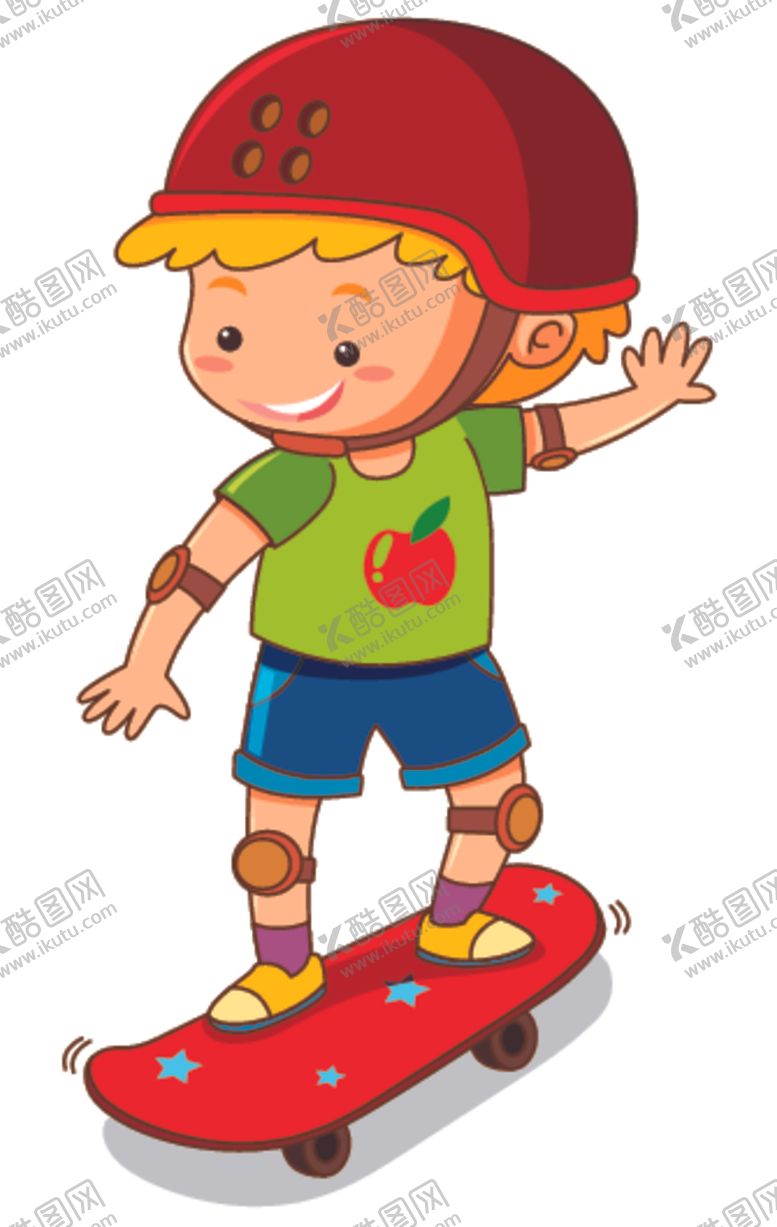 编号：26811809232010529731【酷图网】源文件下载-卡通滑板儿童