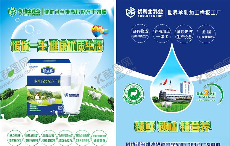 编号：90061810282304489581【酷图网】源文件下载-优利士乳业健优诺羊奶粉海报