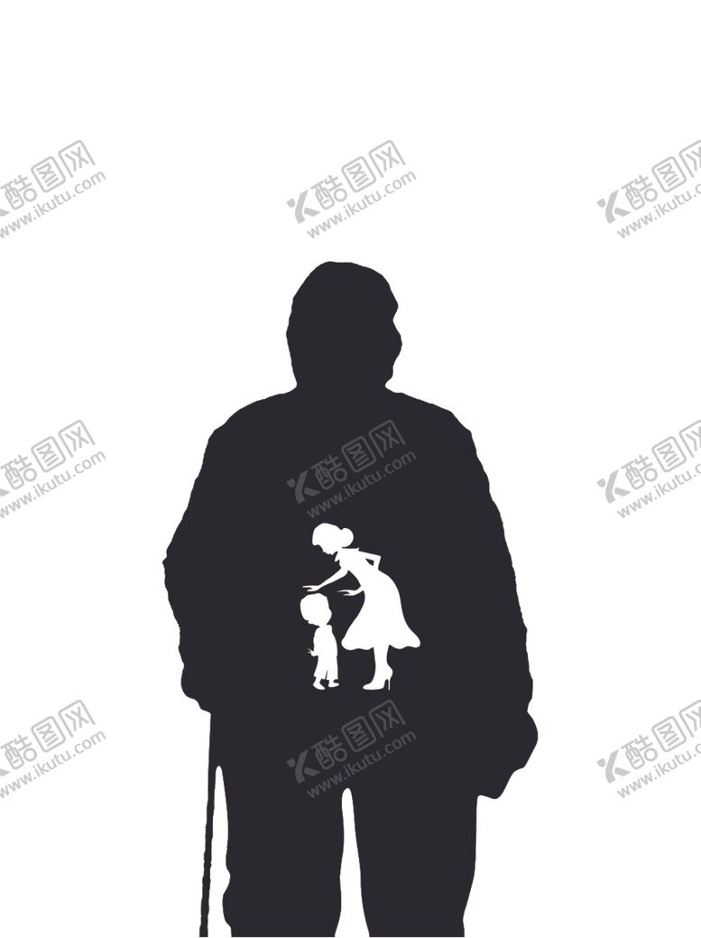编号：97161102250125558581【酷图网】源文件下载-你养我小我养你老剪影