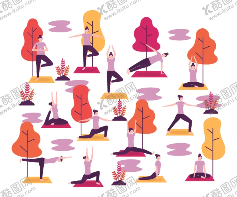 编号：48952306261958057730【酷图网】源文件下载-瑜伽yoga瑜珈动作