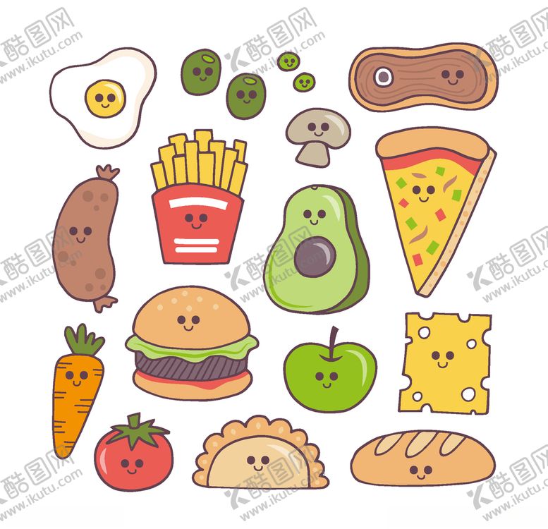 编号：56719310021422191889【酷图网】源文件下载-可爱食物