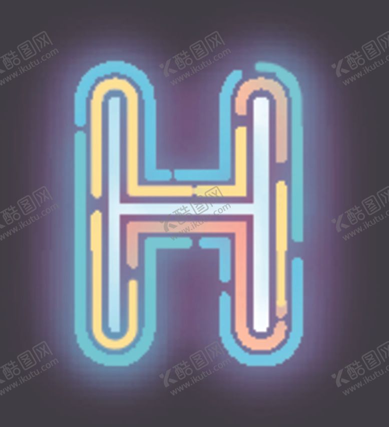 编号：37769010310906585556【酷图网】源文件下载-霓虹灯字母H