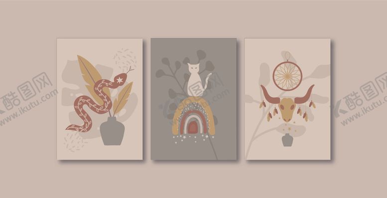 编号：94680009272042513163【酷图网】源文件下载-可爱动物插画装饰画组合