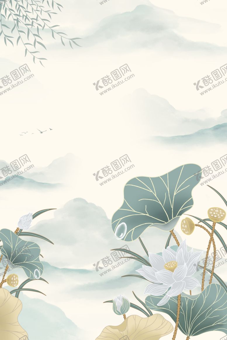 编号：26778110230419365547【酷图网】源文件下载-中国风荷花海报